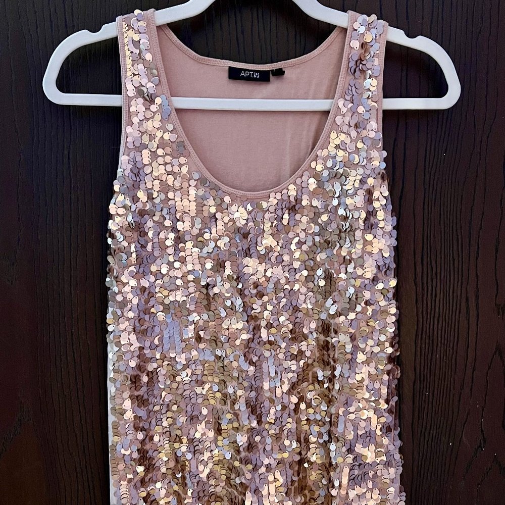 APT. 9 Blush Pink Sequin Tank Top